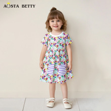 AostaBetty�ļ��¿�Ůͯ����ȹ�ɰ��黨��ͯȹ���ļ���������ȹ