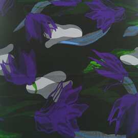 2025时尚紫色花卉印花面料独特图案设计潮流平纹雪纺印花布料批发