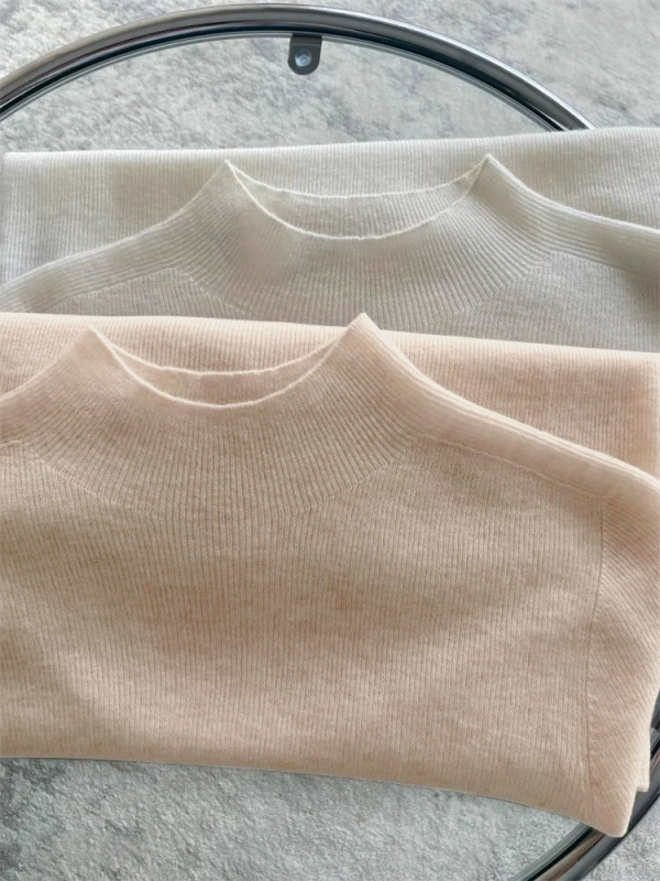 European-Style Gentle and Soft Knitwear for Women, Half-High Collar, High-End Wool Base Layer, Lazy Style Inner Wear, Mid-Collar Sweater European-Style Gentle and Soft Knitwear for Women, Half-High Collar, High-End Wool Base Layer, Lazy Style Inner Wear, Mid-Collar Sweater