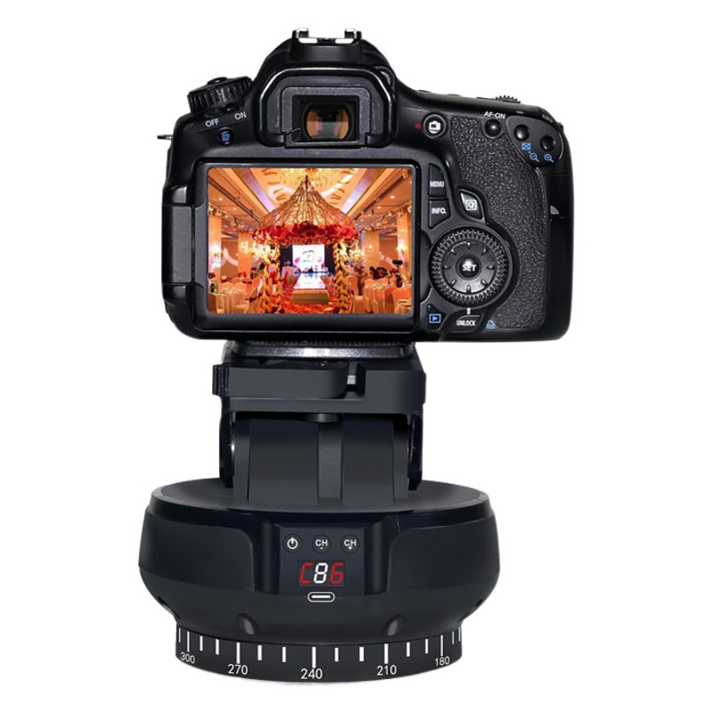 Dishengte YT-1200 eléctrico PTZ 360 panorámica control remoto giratorio de doble eje micro Cámara SLR estabilizador de teléfono móvil