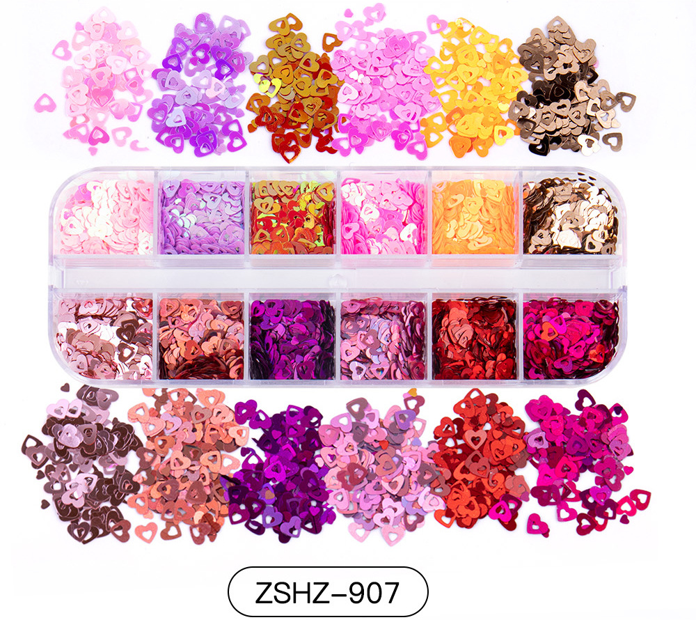 30g Weight Nail Decoration Accessories Nail Supplies See detail page-[15 Books in a Box] Rainbow Horse Keychain Box Quantity Sequin Material Square, Moon, Heart Shape Pattern Simple Style Style Hot 12 Nail Art Too Small Sequins Nail Art Jewelry For Valentine's Day Ultra-Thin Nail Sticker Wholesale 9