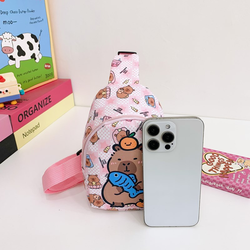 Bolsos lindos para niñas nuevas ventas calientes capibara bolsos de pecho para niños caricaturas para niños y niñas bolsos de cambio