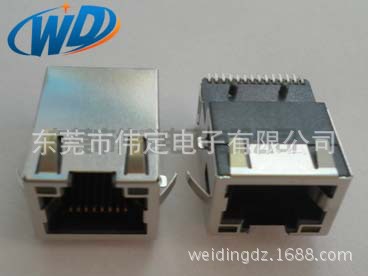 沉板型 带LED灯千兆网络变压器 超薄RJ45网口滤波器 带屏蔽壳