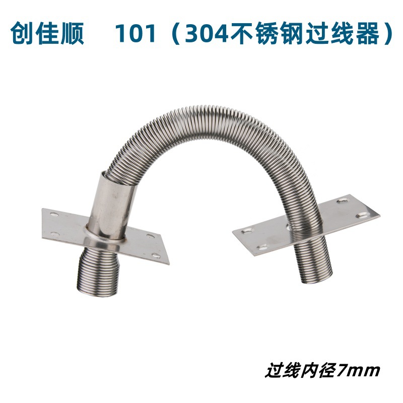 304不锈钢过线器门窗用过线管门禁过线保护器过线管导线管130mm长|ms