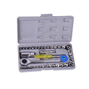Mufansen Socket Wrench Tool Box Set Auto Repair Tools Ratchet Wrench Repair Tools Car Repair Complete Set 40