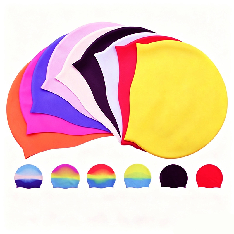 gorra de natación de silicona resistente al agua alta elástica para adultos unisex profesional antideslizante para los oídos no estrangulada fabricante de gorra de natación