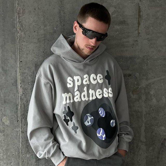 In-Stock 2026 European and American Foam Space Print Sweatshirt Y2K High Street American Casual Hoodie Couple Set In-Stock 2026 European and American Foam Space Print Sweatshirt Y2K High Street American Casual Hoodie Couple Set