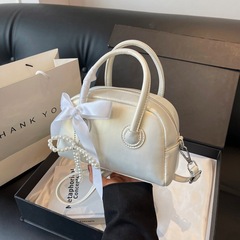 夏天流行甜美清新小保齡球包包女2024新款時尚貝殼包百搭斜挎包女