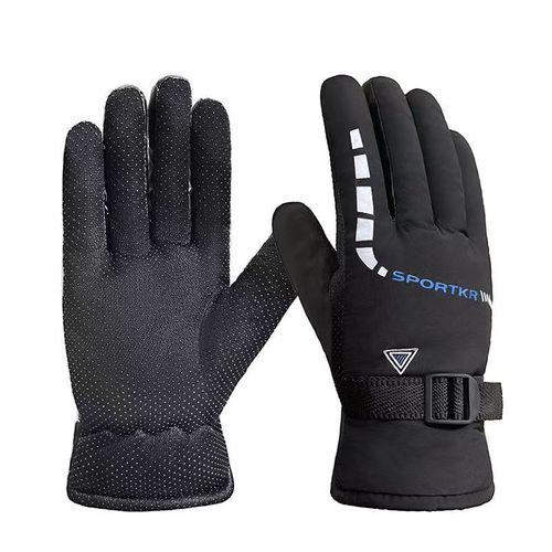 Winter Warmth Men's Thick Fleece Lined Motorcycle Electric Scooter Riding Cold Windproof Waterproof Ski Cotton Gloves