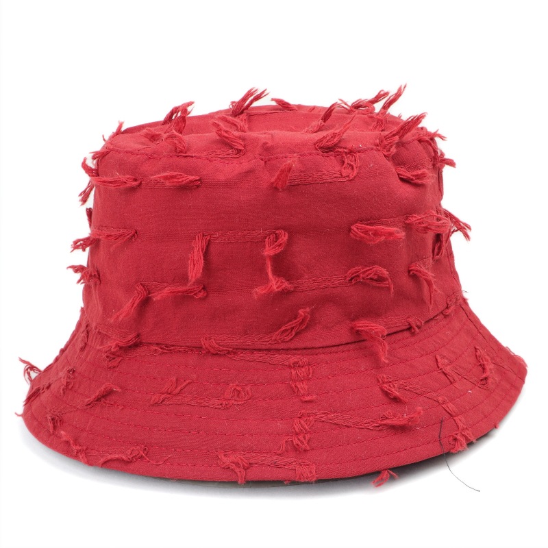 Unisex Gender Unisex Sweet Simple Style Solid Color Tassel Wide Eaves Bucket Hat