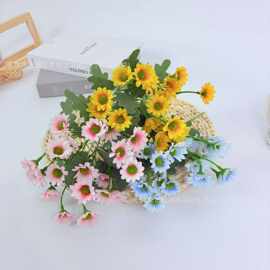 仿真花小野菊洋甘菊 7叉小雏菊假花婚庆家居装饰摄影道具簪花材料
