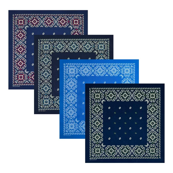 Pure Cotton Retro Geometric Square Scarf, Hip-Hop Street Dance Cycling Headscarf, Sun Protection Decorative Scarf, Versatile Trendy Style