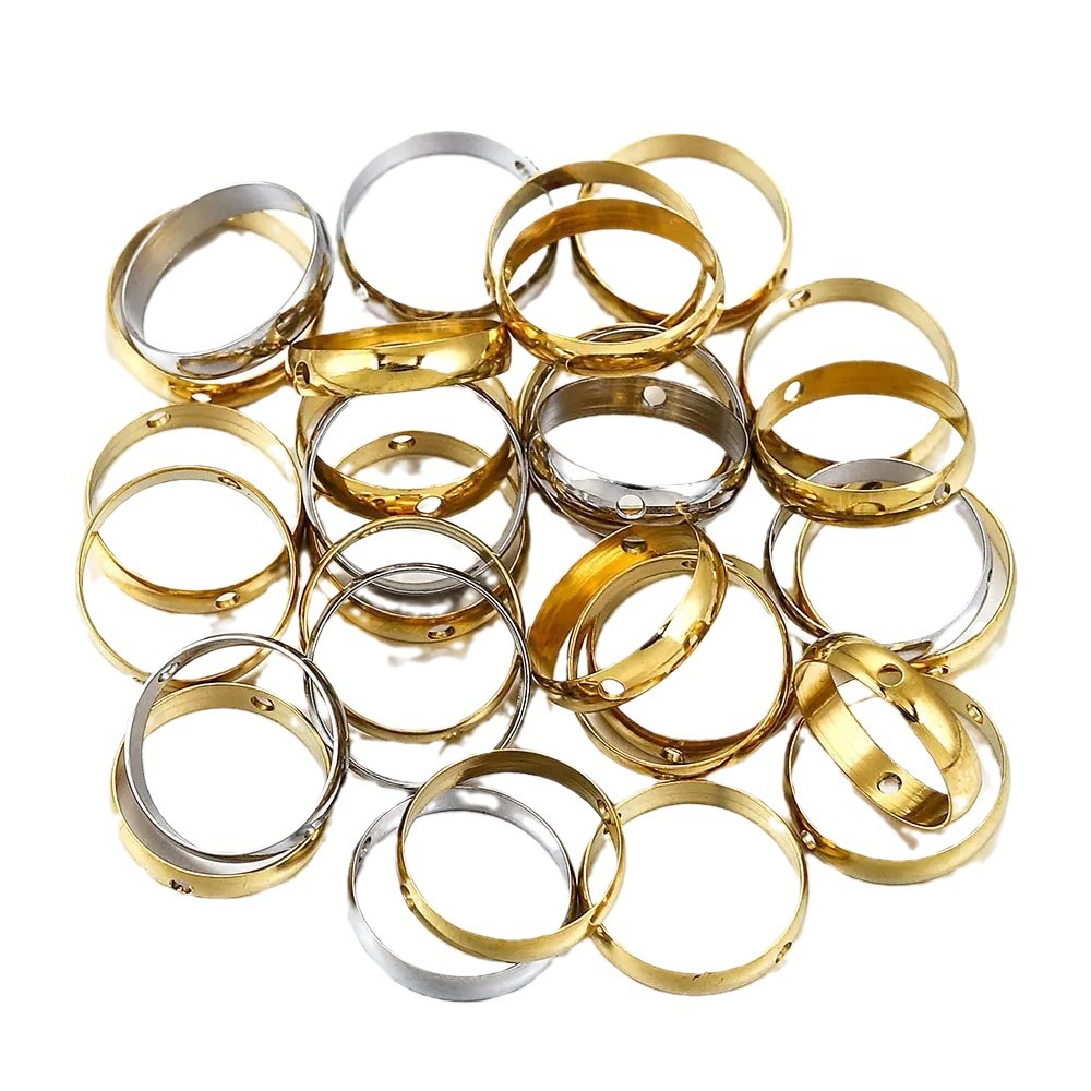 Acero inoxidable perforado giratorio espaciador Junta cuentas titanio acero grano titular pulsera collar espaciador DIY accesorios de la joyería