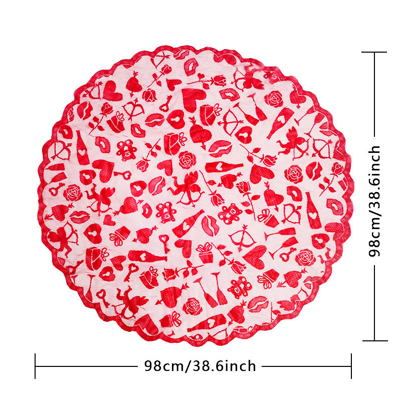 Nuevo amor Día de San Valentín tela de mesa rectangular table bandera de encaje conjunto de almohadillas rojo estilo europeo y americano decoración de la fiesta