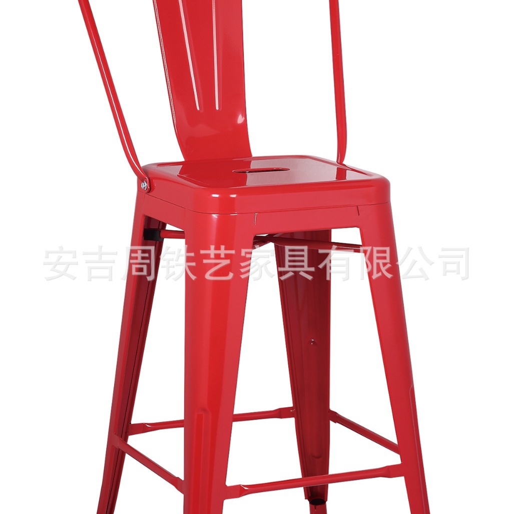 Taburete alto de hierro forjado - Para bar, restaurante y hogar - Estilo industrial - Fabricado en metal - Suministro directo de fábrica image 15