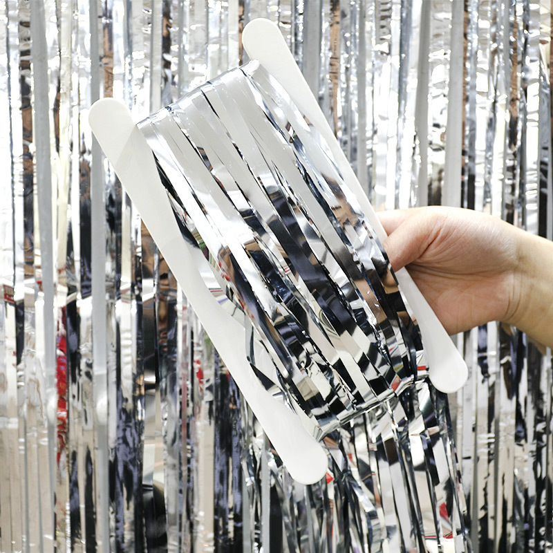 Decoración del banquete de boda lluvia cortina de seda globo de cumpleaños foto de fondo pared vestir lluvia cinta de seda tira de lana al por mayor