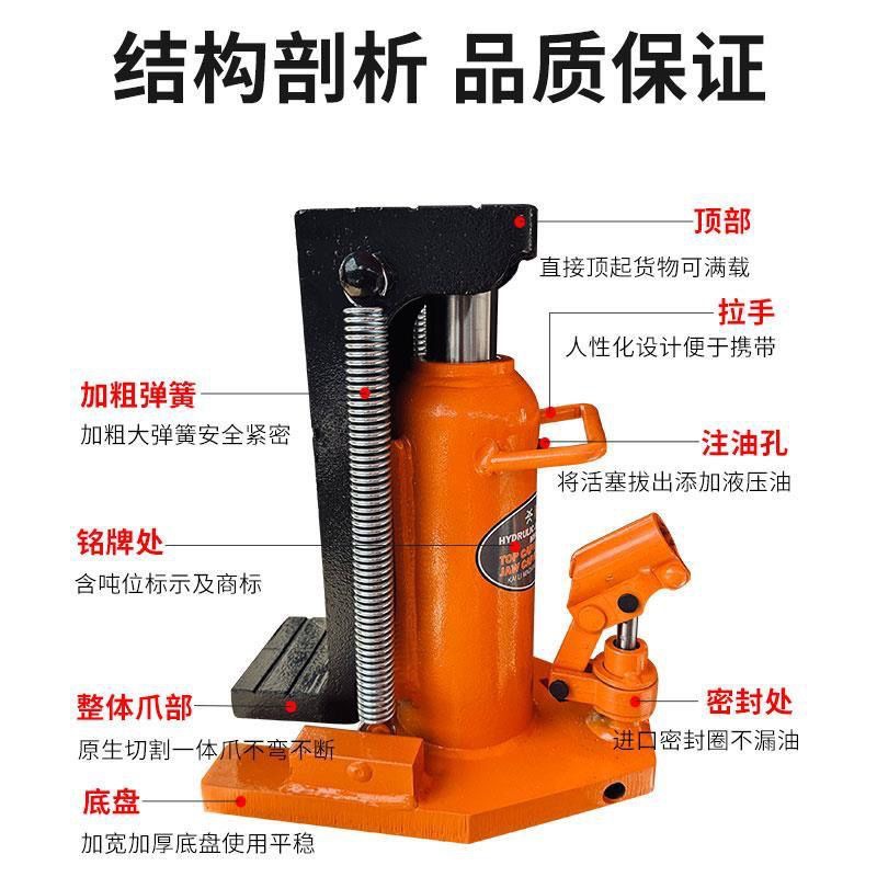 进口型爪式千斤顶5T10T20T30T鸭嘴立式跨顶油压低位重型起道机