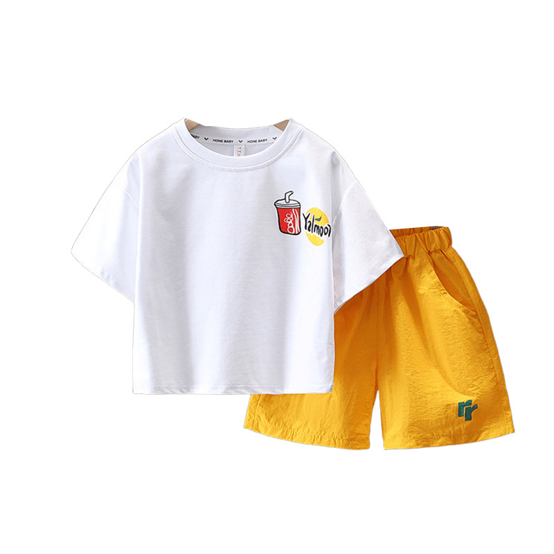 7163 traje de pantalón de verano para niños 2025 nuevo estilo ropa de manga corta de verano para niños pequeños