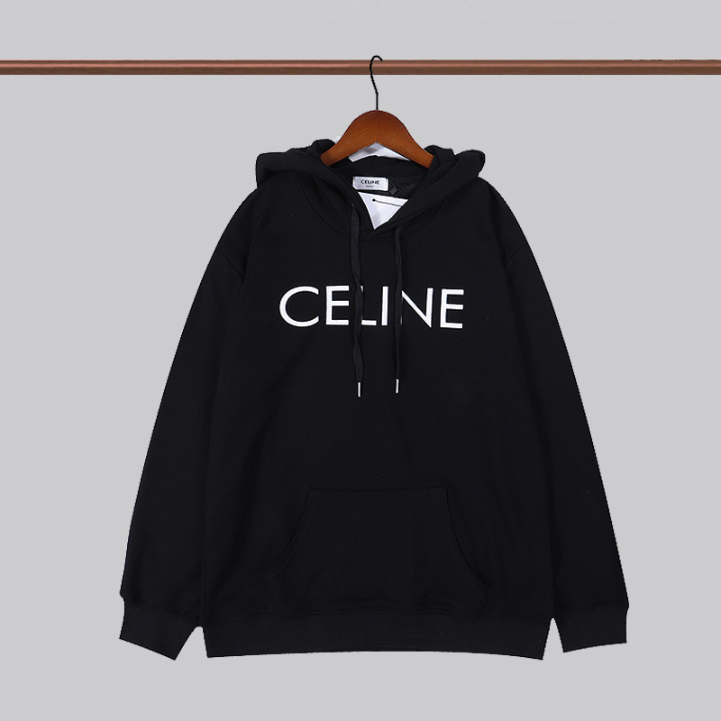 Celine Sweater Logo Hooded Black