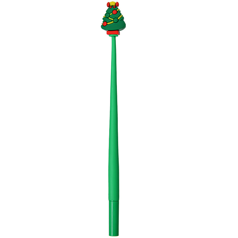 Santa Claus transfronterizo suave silicona agitación lápiz creativo lápiz neutro dibujos animados estilo de alce lápiz de agua árbol de Navidad lápiz negro