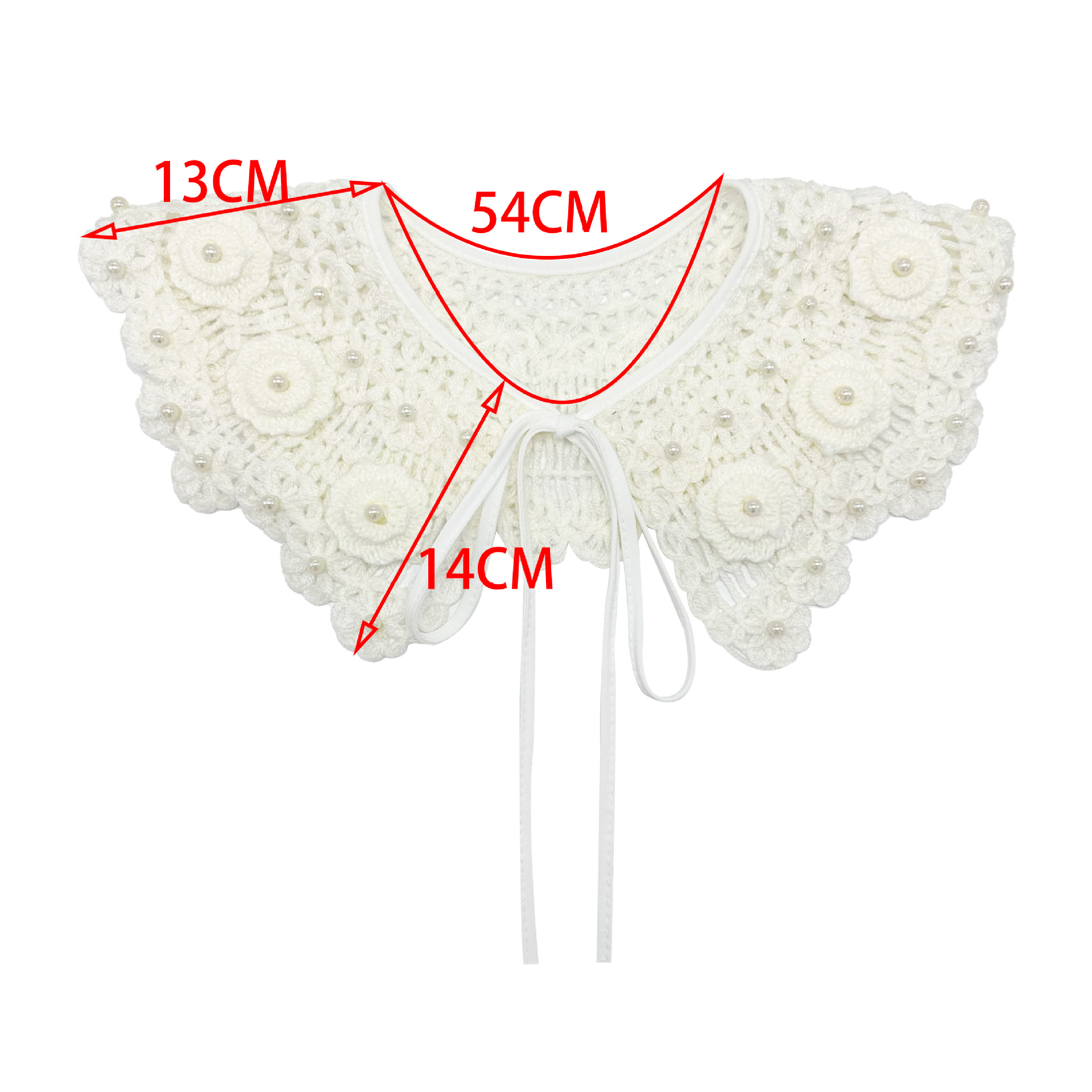 Ventas directas de invierno y otoño lana chalelas de lazos de cuello falso cuentas de clavos huecos vestidos de encaje suéter image 5