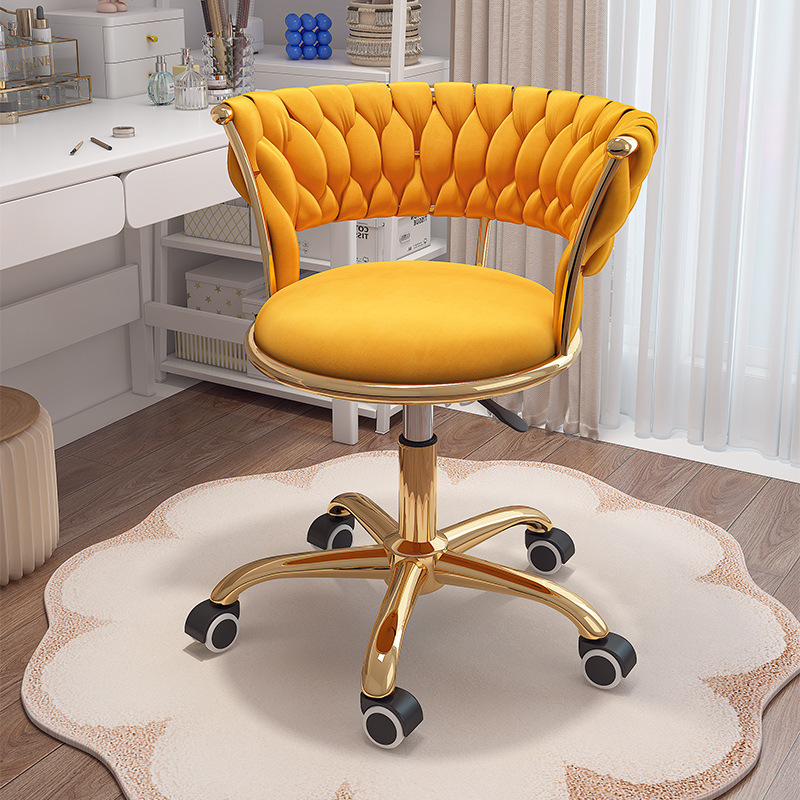 Silla de computadora de lujo ligera para niñas dormitorio confortable silla de elevación giratoria silla de manicuras silla de pollas silla de bar de maquillaje image 3