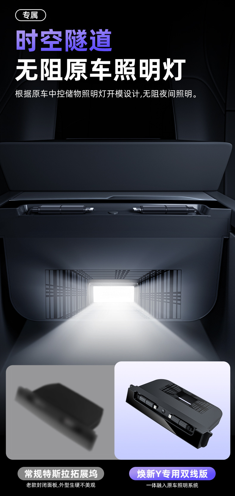 2025 Suitable for Tesla Docking Station Rainbow Ambient Light 120W Fast Charging Car Charger Dock Colorful