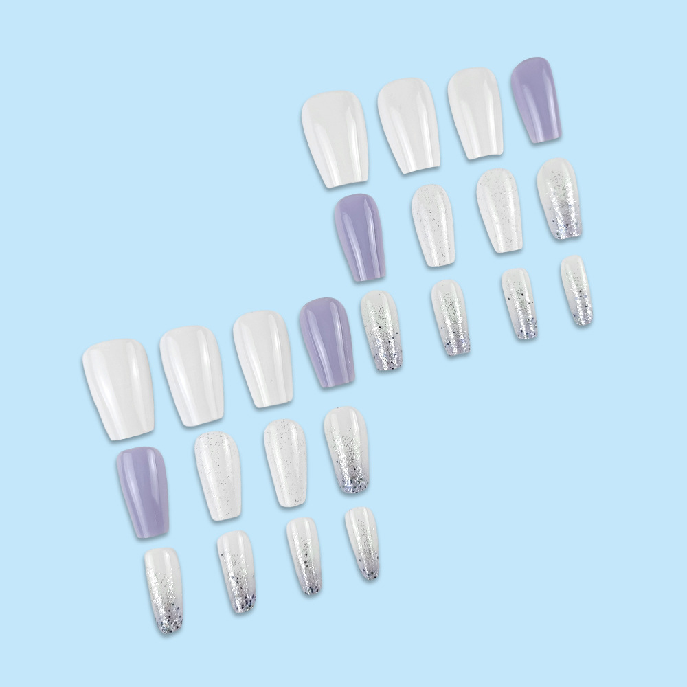 Nuevo parche de uñas de desgaste de flash de alta calidad 24 parche de uñas al por mayor brillo plateado esmalte de uñas transfronterizo image 5