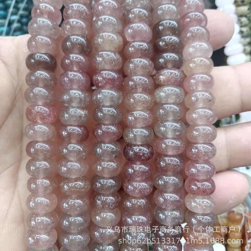 6x10mm天然石水晶玛瑙算盘珠隔片散珠串珠diy饰品手链项链配件批|undefined