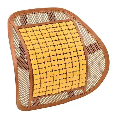 Breathable Bread Truck Mat Three-Piece Set — Seat cushion, seat cover - narrow-edge-bamboo-piece-waist-support-beige