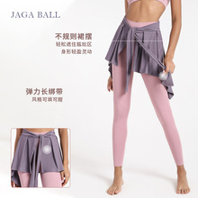 欧美新款瑜伽服便携式绑带一片裙运动健身百搭瑜伽遮臀防走光短裙