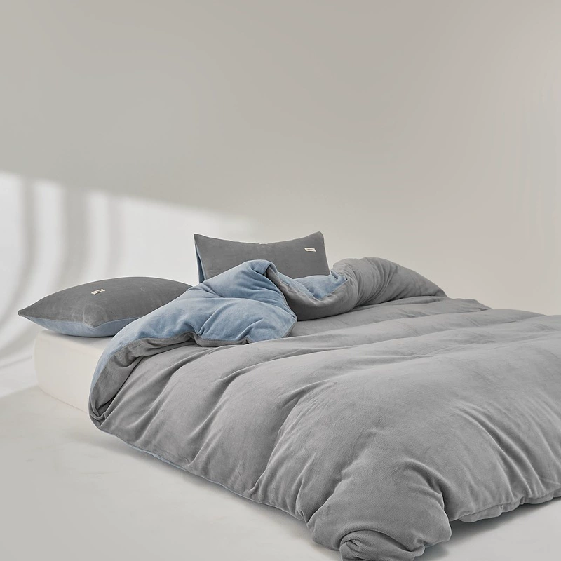 Высоко-килограммовый тяжелый молочный бархатный чехол для теплого стеганого одеяла 230 г полный матовый фланель мягкий простой одноцветный двойной стеганое одеяло