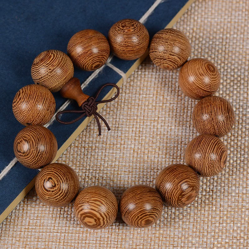 Rosary wooden bracelet, round walnut beads, sizes 6–15 mm, 108‑bead and bracelet options