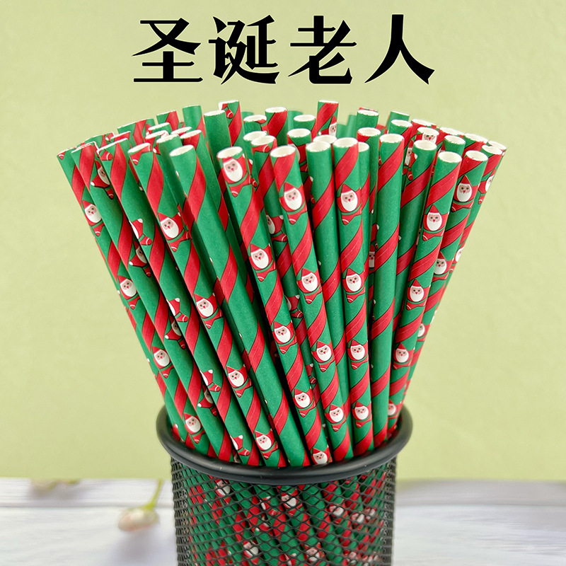 Serie de Navidad papel desechable papel Kraft calidad tubo creativo boda apoyos fiesta banquete papel paja
