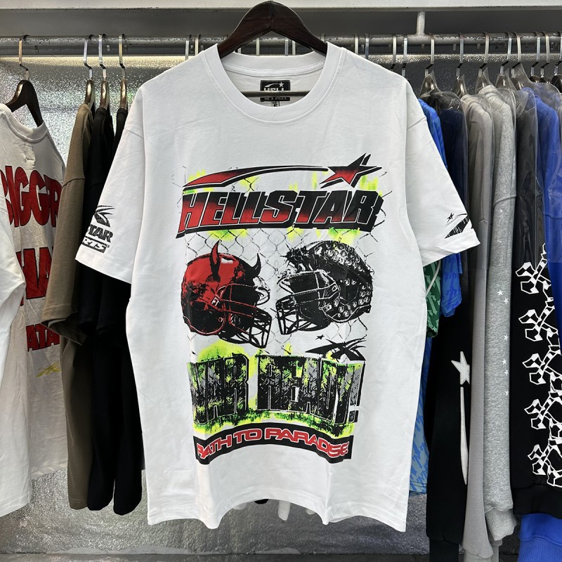 【Impresión Digital】Camiseta de manga corta informal y versátil Hell Star, éxito de ventas transfronterizo, conjunto de pantalones cortos para parejas, entrega rápida