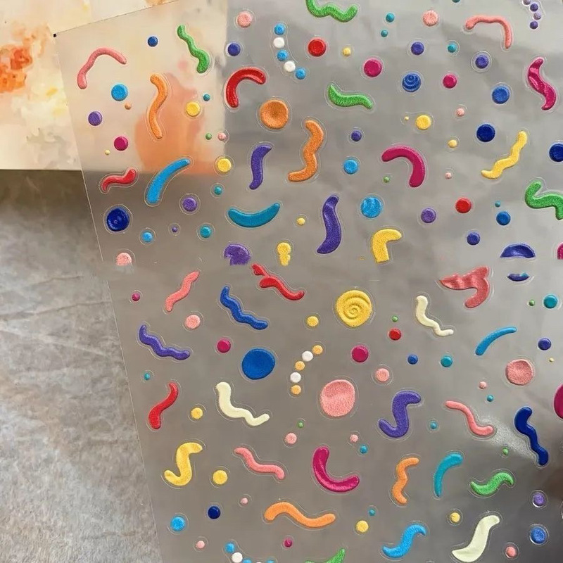 Xiaohongshu's Popular Embossed Stereo Nail Art Stickers 5D Lines Simple Adhesive Nail Decals Nail Colorfulful Stripess Xiaohongshu's Popular Embossed Stereo Nail Art Stickers 5D Lines Simple Adhesive Nail Decals Nail Colorfulful Stripess