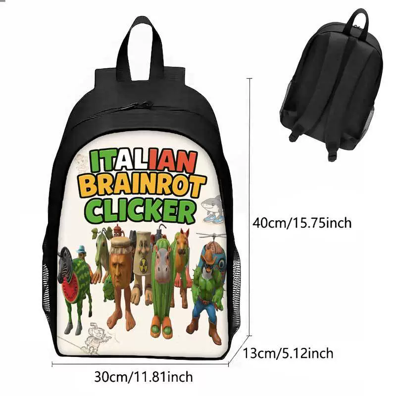 Граничный новый итальянский Brainrot Шанхайджинг деревянный рюкзак дышащий износостойкий рюкзак