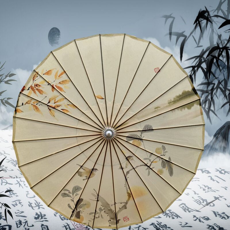 Intangible Cultural Heritage Handmade Xiangtan Oil-Paper Umbrella, Dual-Purpose for Sun and Rain, Traditional Chinese Style, Classical Dance Prop, Ink-Splashed Green Mist and Flowing Light Intangible Cultural Heritage Handmade Xiangtan Oil-Paper Umbrella, Dual-Purpose for Sun and Rain, Traditional Chinese Style, Classical Dance Prop, Ink-Splashed Green Mist and Flowing Light