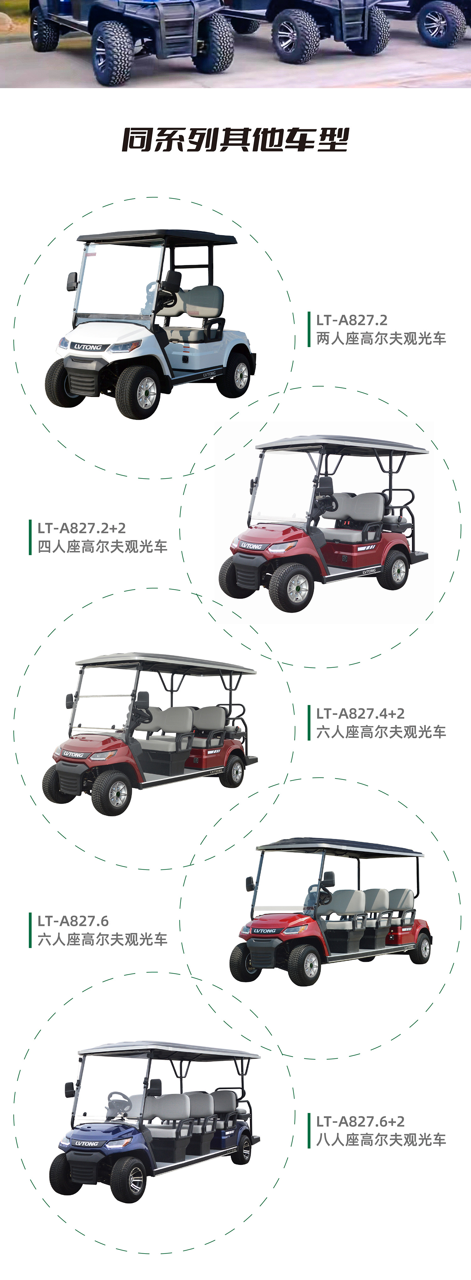 Green Electric Sightseeing Car for Tourism and Golf, Direct Sale from Manufacturer—A827.4 Electric Vehicle