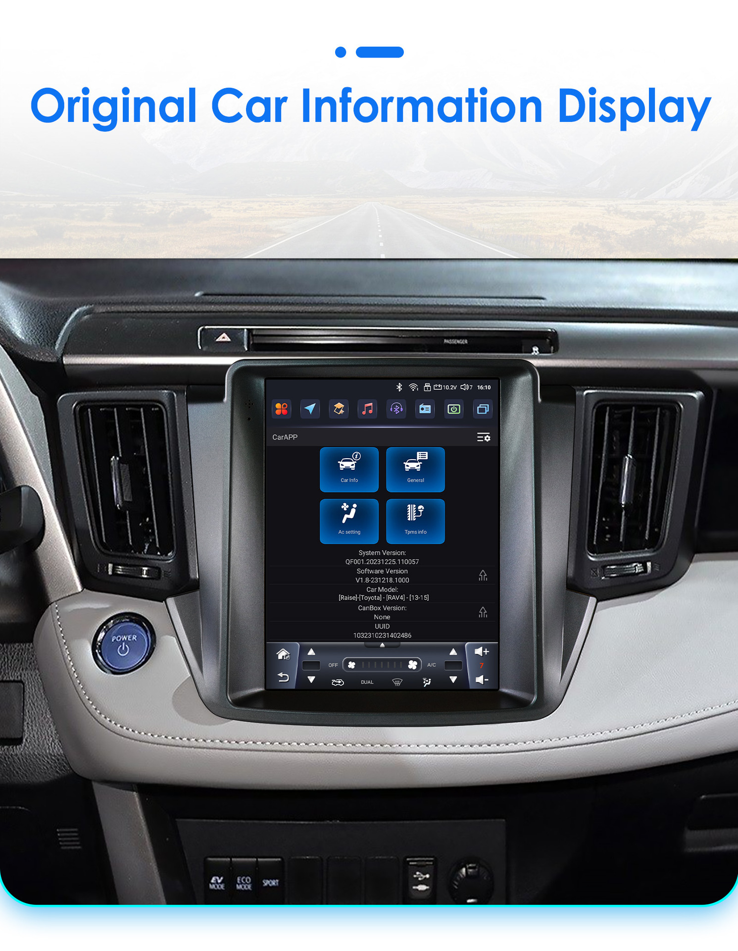 Suitable for 13-18 Toyota Rav4 car radio multimedia player car GPS vertical screen navigator