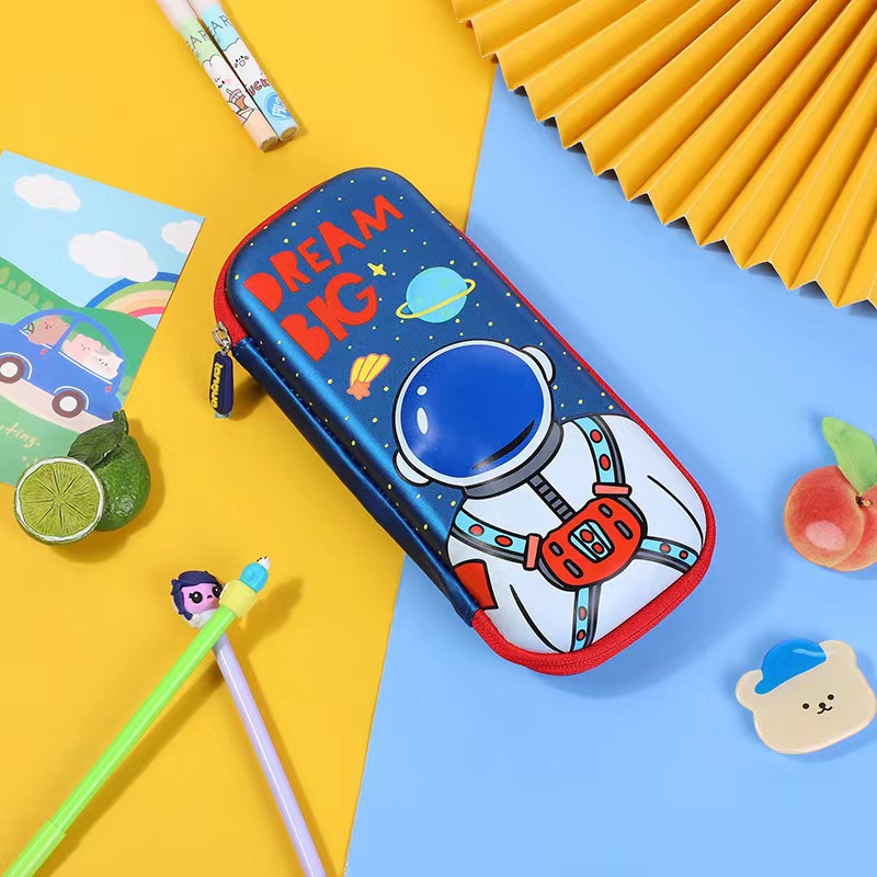 Caja de papelería de dibujos animados, niños lindos, estudiantes, niños y niñas, bolsa de papelería, caja de lápices de gran capacidad, bolsa de lápices tridimensional al por mayor