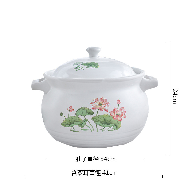 PK7J陶瓷沙鍋8L大容量12L商用15升瓦煲耐高溫超大砂鍋燉鍋煲湯明