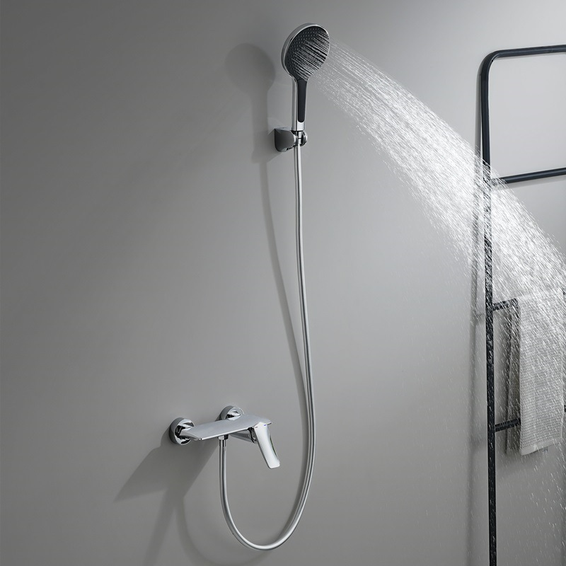 Juego de ducha de ducha de ingeniería de hotel, baño de cobre completo, ducha, ducha, ducha, botón de piano, ducha sobrealimentada