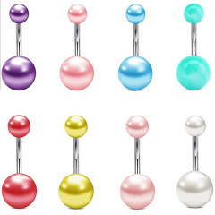 Wholesale pearl navel ring acrylic body piercing jewelry piercing navel ring Amazon factory