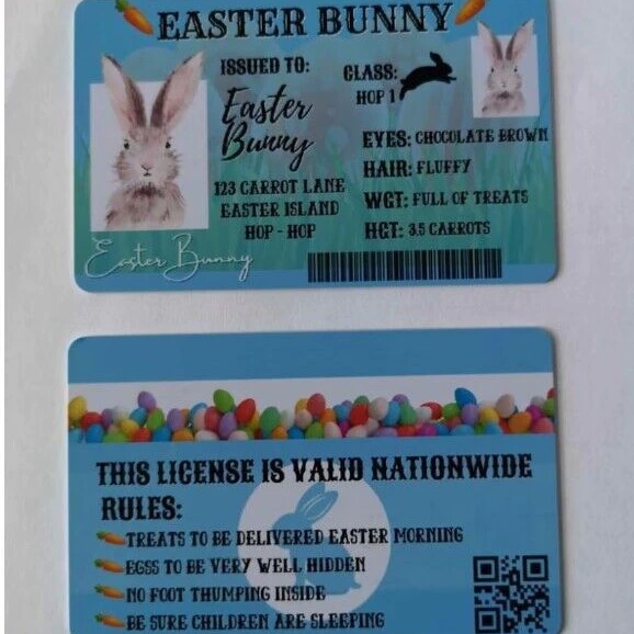 Трансграничный пасхальный кролик Fun Card Pass Card Creative Festival Празднование пластиковой лицензии кролика