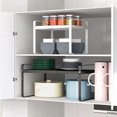 伸縮可能な台所の棚の上の棚の仕切り板の階層棚の中の調味料は鍋棚のデスクトップの小さい棚を収納します。