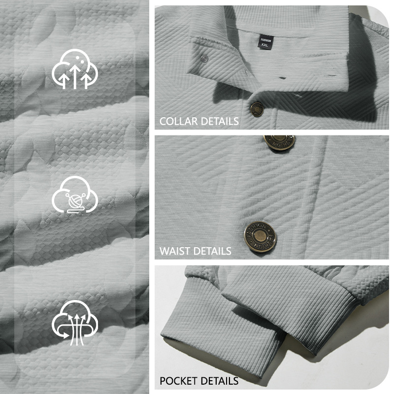 Pull en maille rétro pour homme col montant casual patchwork_voghion.com