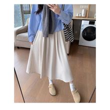 灰色糯米裙女2025年春秋冬新款高腰显瘦a字长裙学院风半身裙
