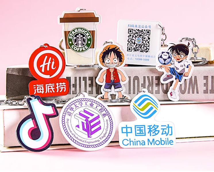 透明亚克力钥匙扣DIY 创意动漫周边卡通人物挂件明星人形立牌批发