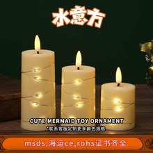 led铜线电子蜡烛灯跨境生日露营餐厅浪漫氛围布置圣诞装饰仿真火